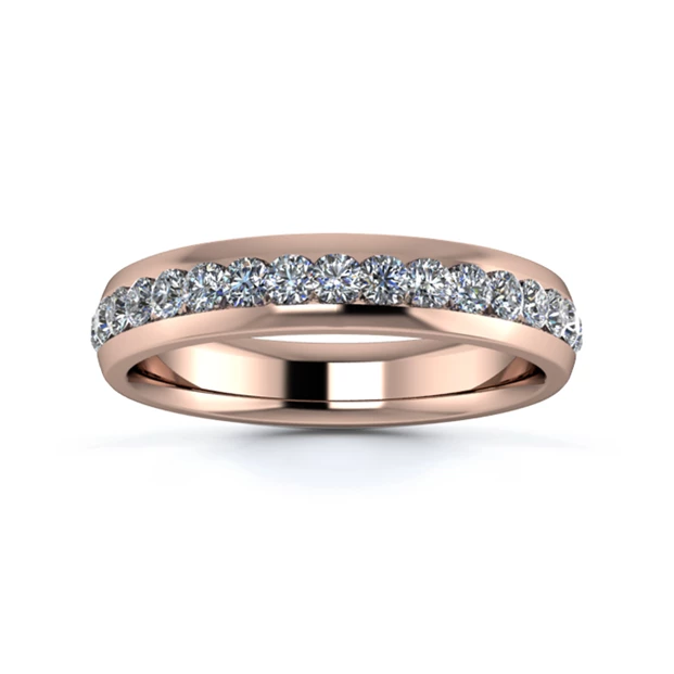 18K Rose Gold 4mm Three Quarters Channel Diamond Set Ring