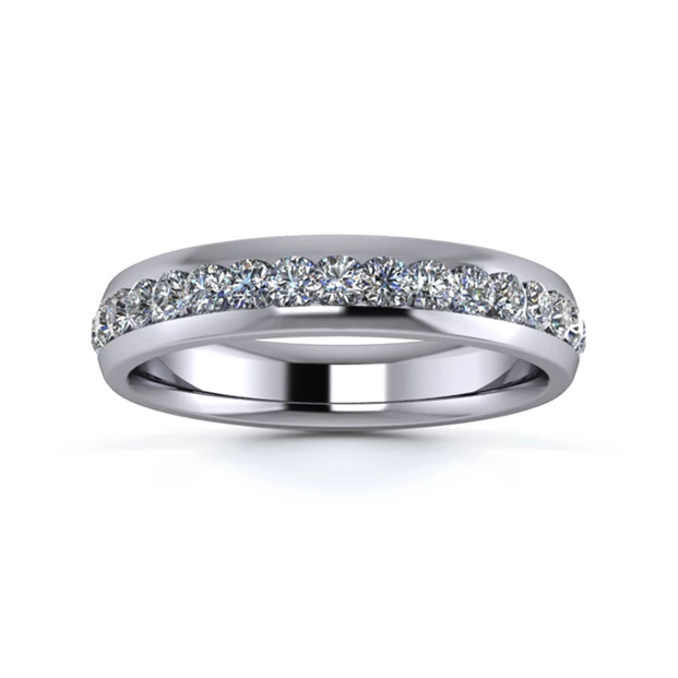 Platinum 4mm Three Quarters Channel Diamond Set Ring