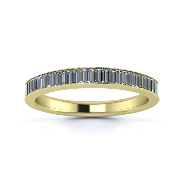 18K Yellow Gold 2.5mm Full Portrait Baguette Channel Diamond Set Ring