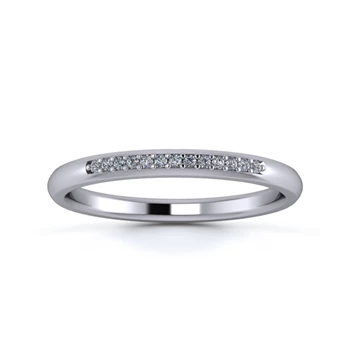Platinum 2mm Quarter Grain Diamond Set Ring
