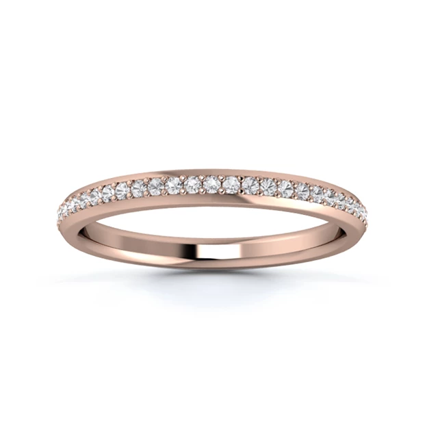 18K Rose Gold 2.2mm Full Grain Diamond Set Ring