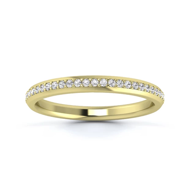 18K Yellow Gold 2.2mm Full Grain Diamond Set Ring