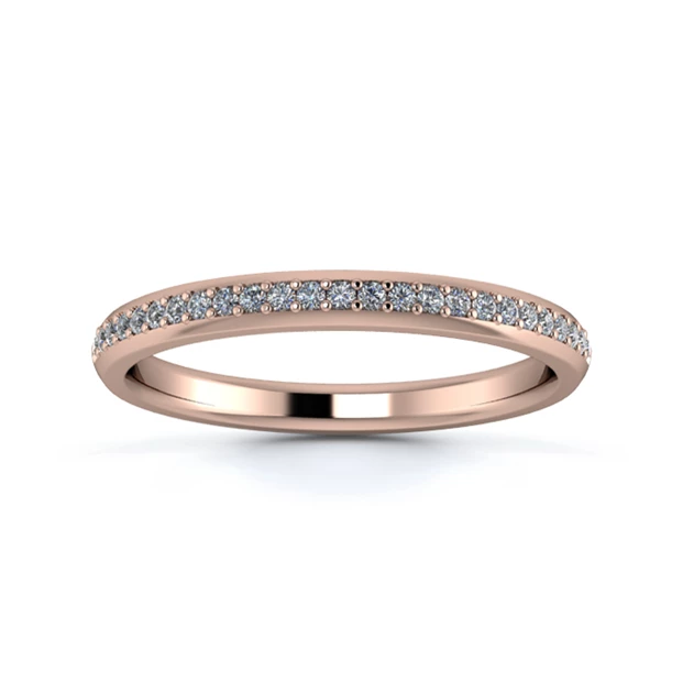 18K Rose Gold 2.2mm Half Grain Diamond Set Ring