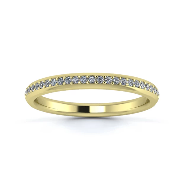 18K Yellow Gold 2.2mm Half Grain Diamond Set Ring