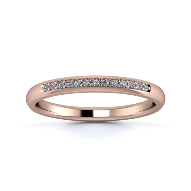 18K Rose Gold 2.2mm Quarter Grain Diamond Set Ring