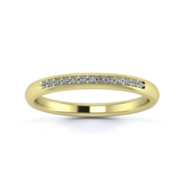 18K Yellow Gold 2.2mm Quarter Grain Diamond Set Ring