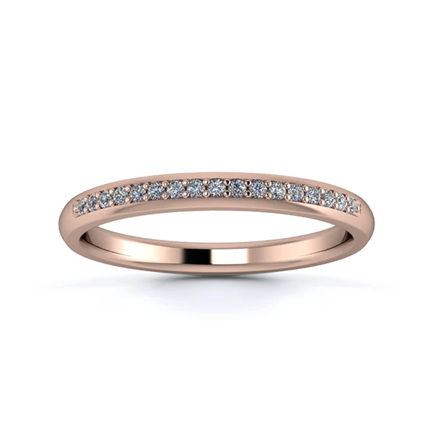 18K Rose Gold 2.2mm One Third Grain Diamond Set Ring