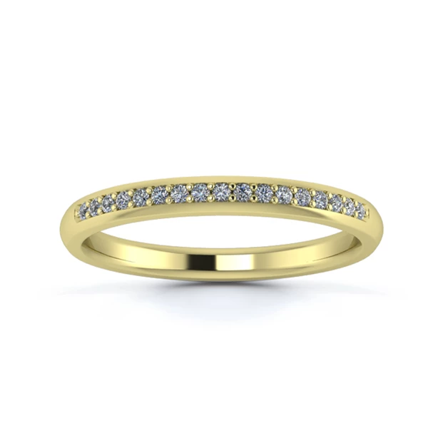 18K Yellow Gold 2.2mm One Third Grain Diamond Set Ring