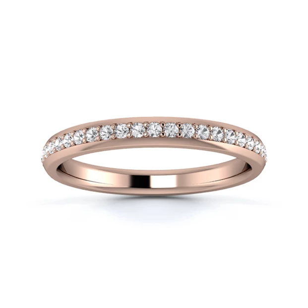 18K Rose Gold 2.5mm Full Grain Diamond Set Ring