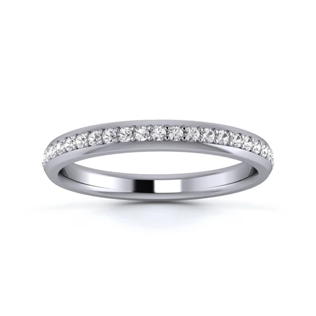 18K White Gold 2.5mm Full Grain Diamond Set Ring