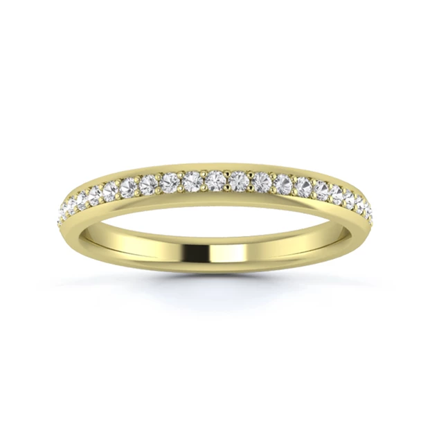 18K Yellow Gold 2.5mm Full Grain Diamond Set Ring