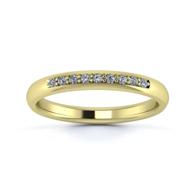 18K Yellow Gold 2.5mm Quarter Grain Diamond Set Ring