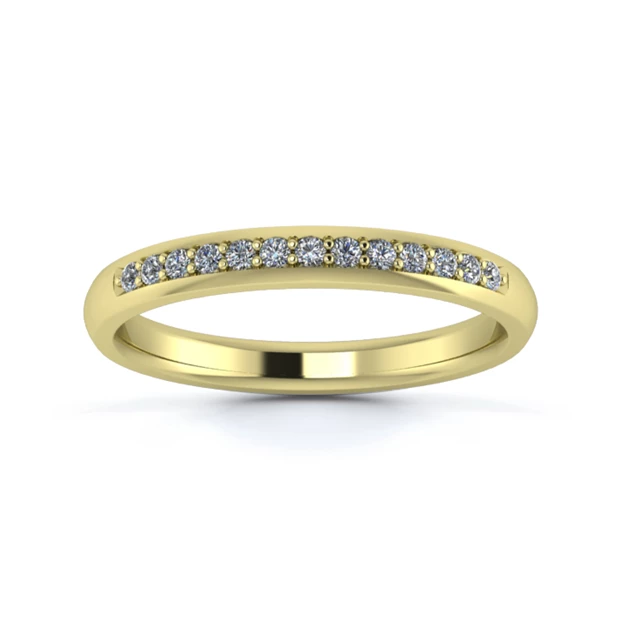 18K Yellow Gold 2.5mm One Third Grain Diamond Set Ring