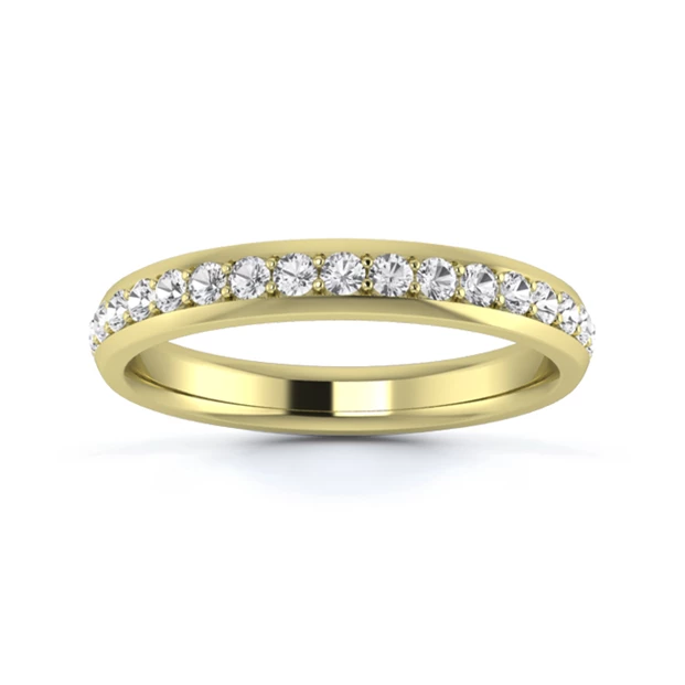 18K Yellow Gold 3mm Full Grain Diamond Set Ring