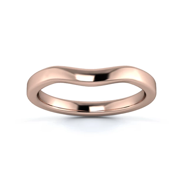 18K Rose Gold 2.2mm Gentle Wave Wedding Ring