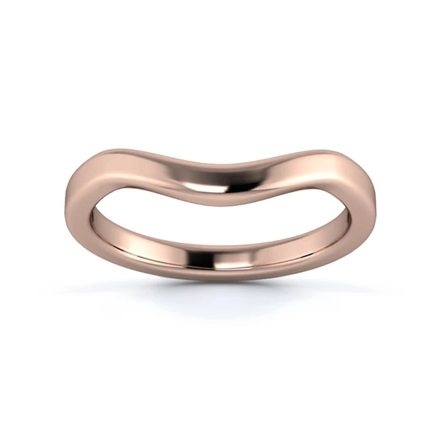 18K Rose Gold 2.2mm Dramatic Wave Wedding Ring