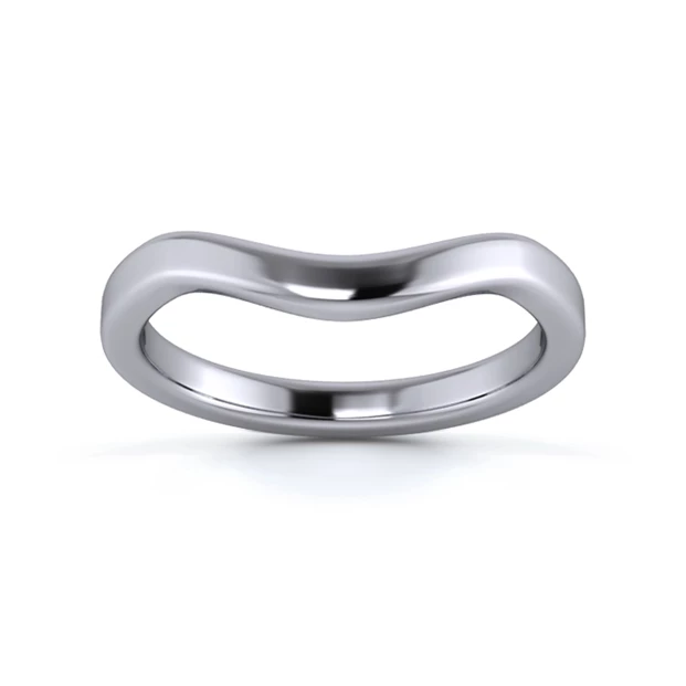 18K White Gold 2.2mm Dramatic Wave Wedding Ring