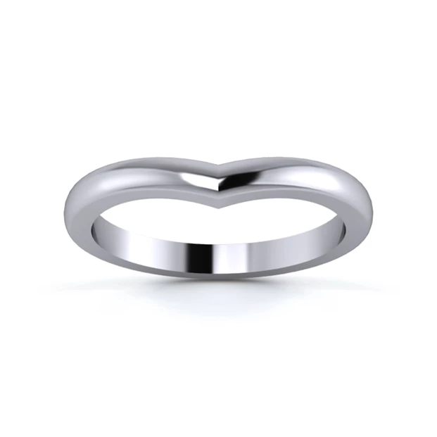 18K White Gold 2.2mm Wishbone Wedding Ring