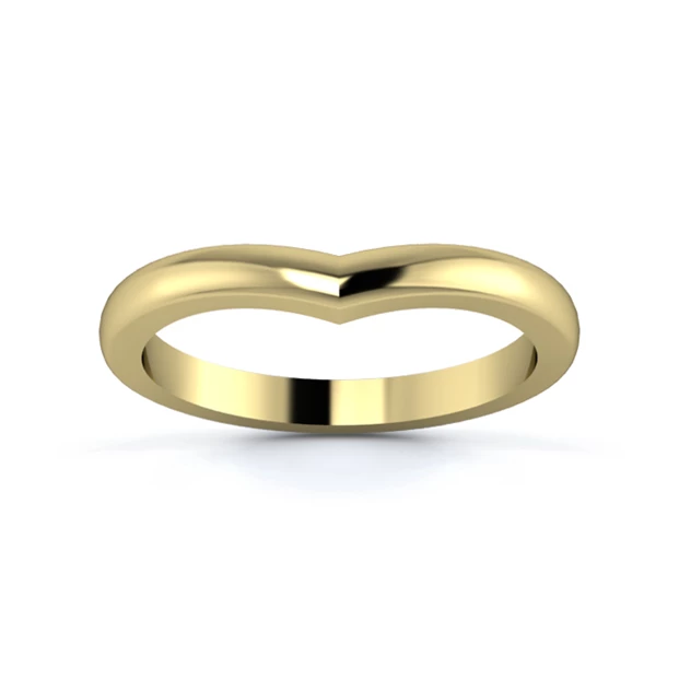 18K Yellow Gold 2.2mm Wishbone Wedding Ring