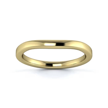 18K Yellow Gold 2mm Slight Wave Wedding Ring