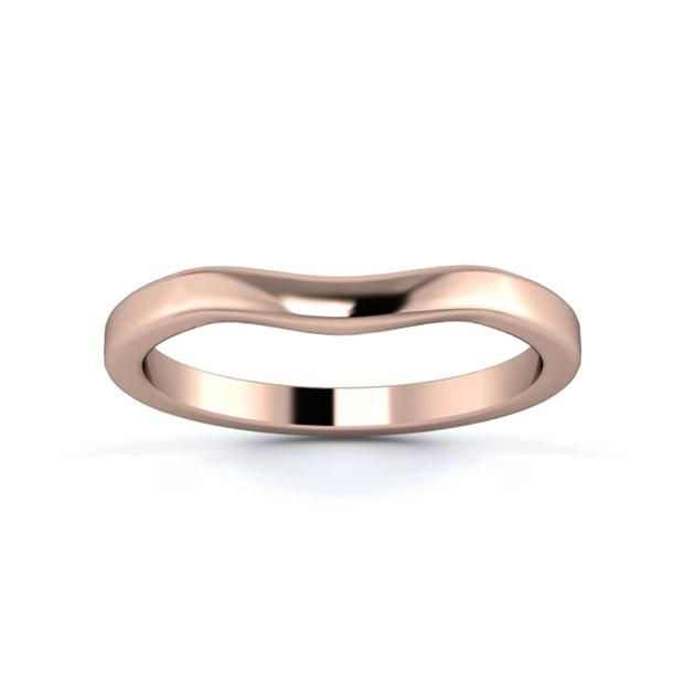 18K Rose Gold 2mm Gentle Wave Wedding Ring