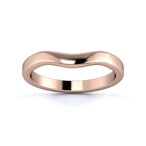 18K Rose Gold 2.5mm Gentle Wave Wedding Ring