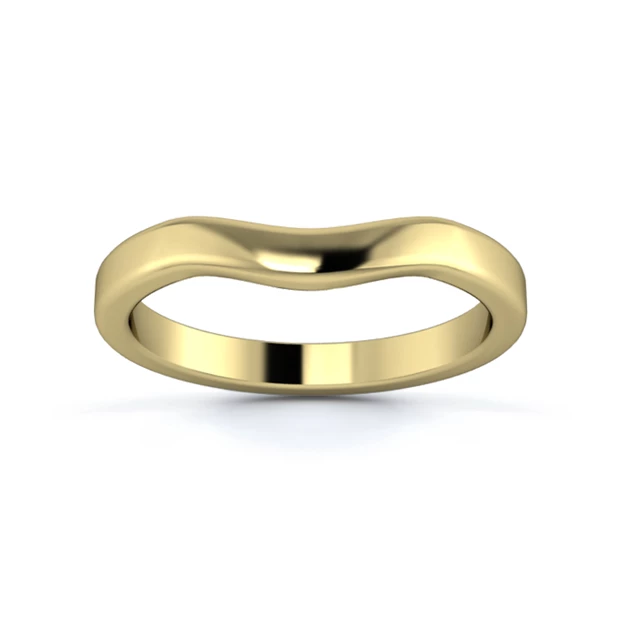 18K Yellow Gold 2.5mm Gentle Wave Wedding Ring