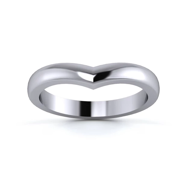 18K White Gold 2.7mm Wishbone Wedding Ring