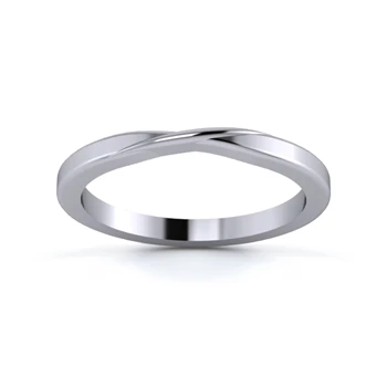 Platinum 950 2mm Ribbon Wedding Ring
