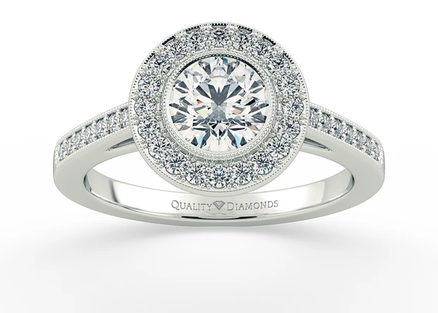 Diamond Set Round Brilliant Dante Diamond Ring in Platinum