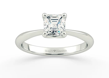 Asscher Amorette Diamond Ring in Platinum