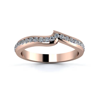 18K Rose Gold 2.5mm Fitted Half Channel Diamond Set Ring