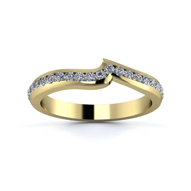 18K Yellow Gold 2.5mm Fitted Half Channel Diamond Set Ring