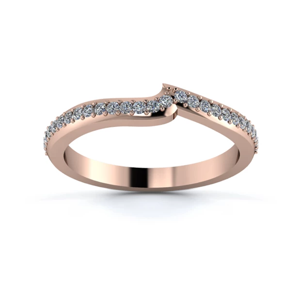 18K Rose Gold 2.2mm Fitted Half Grain Diamond Set Ring