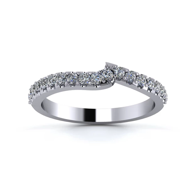 Platinum 2.2mm Fitted Half Micro Diamond Set Ring