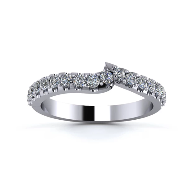 Platinum 2.5mm Fitted Half Micro Diamond Set Ring