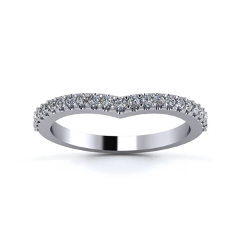 Platinum 2mm Wishbone Half Micro Diamond Set Ring