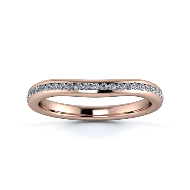 18K Rose Gold 2.2mm Slight Wave Full Channel Diamond Set Ring