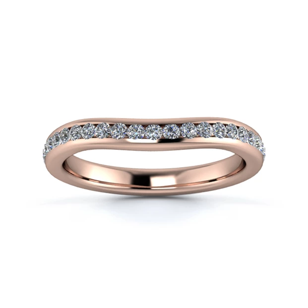 18K Rose Gold 2.5mm Slight Wave Full Channel Diamond Set Ring