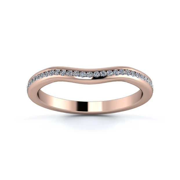 18K Rose Gold 2mm Gentle Wave Three Quarter Channel Diamond Set Ring