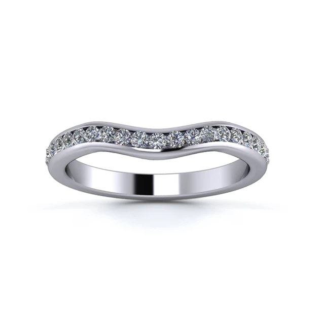 18K White Gold 2.5mm Gentle Wave Full Channel Diamond Set Ring