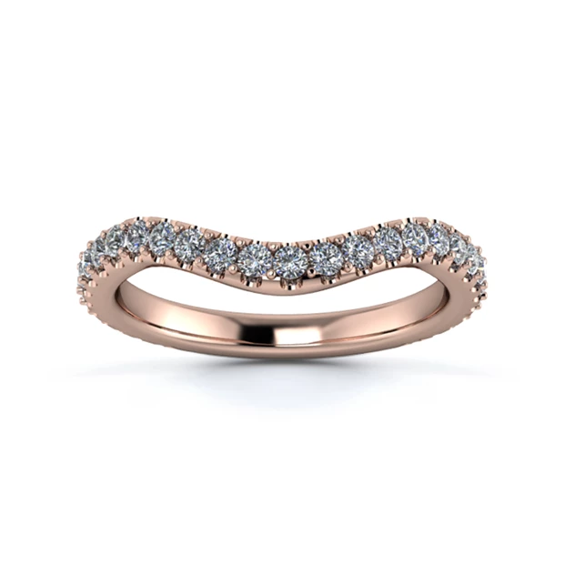 18K Rose Gold 2.2mm Dramatic Wave Full Micro Diamond Set Ring