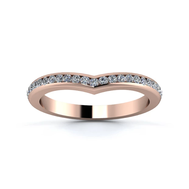 18K Rose Gold 2.2mm Wishbone Full Channel Diamond Set Ring