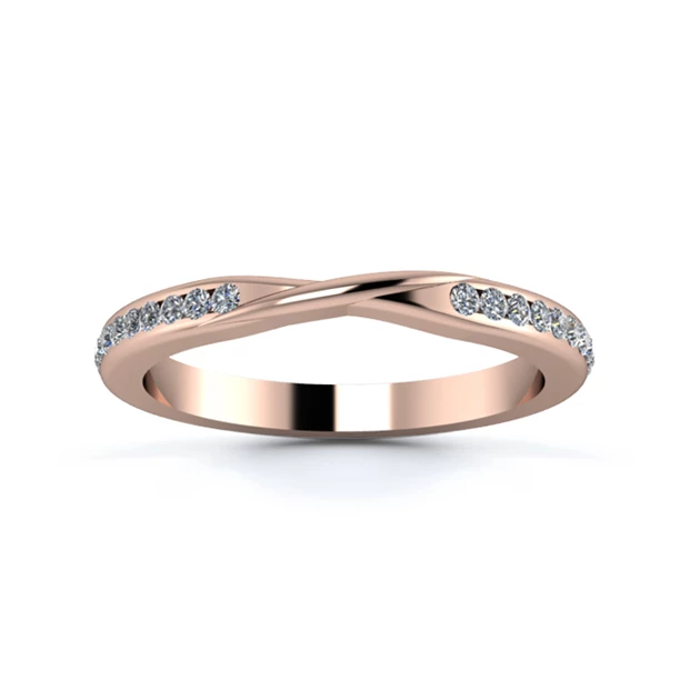 18K Rose Gold 2.2mm Ribbon Full Channel Diamond Set Ring