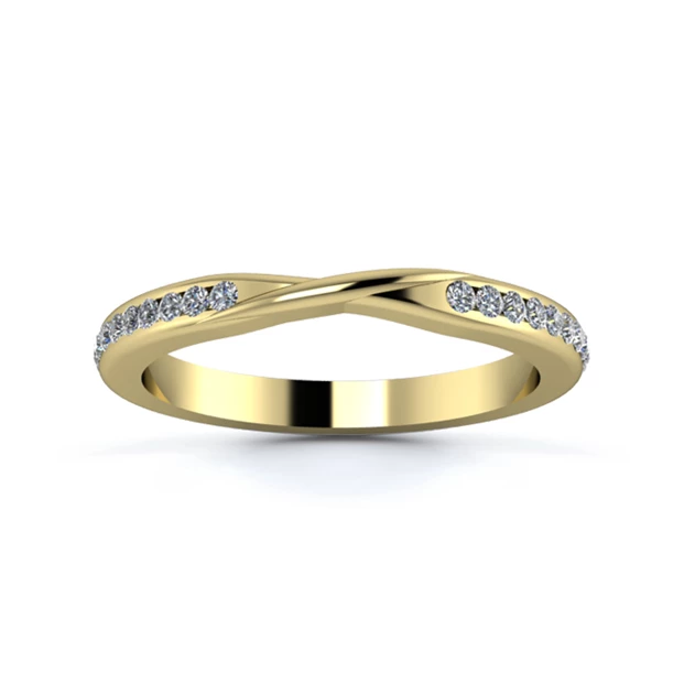 18K Yellow Gold 2.2mm Ribbon Full Channel Diamond Set Ring