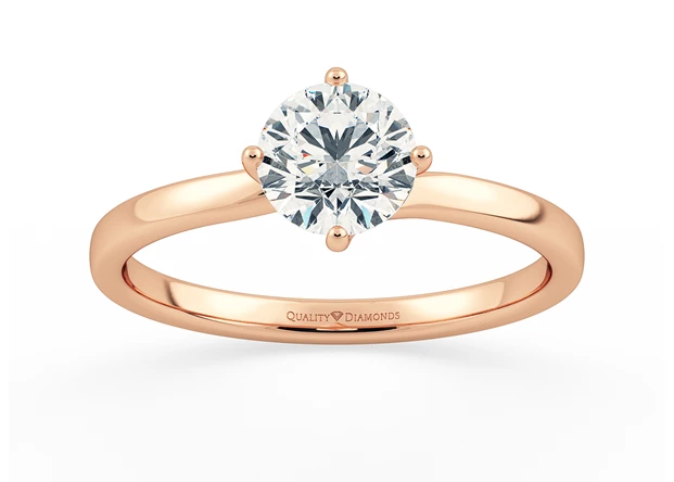 Round Brilliant Abbraccio Diamond Ring in 18K Rose Gold