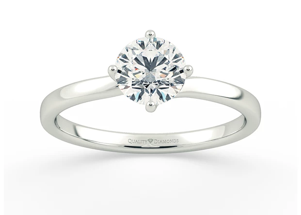 Round Brilliant Abbraccio Diamond Ring in 9K White Gold