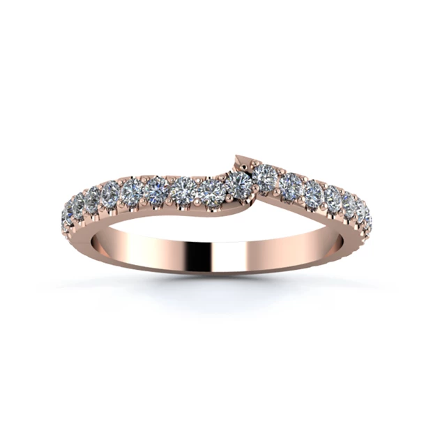 18K Rose Gold 2.2mm Fitted Full Micro Diamond Set Ring