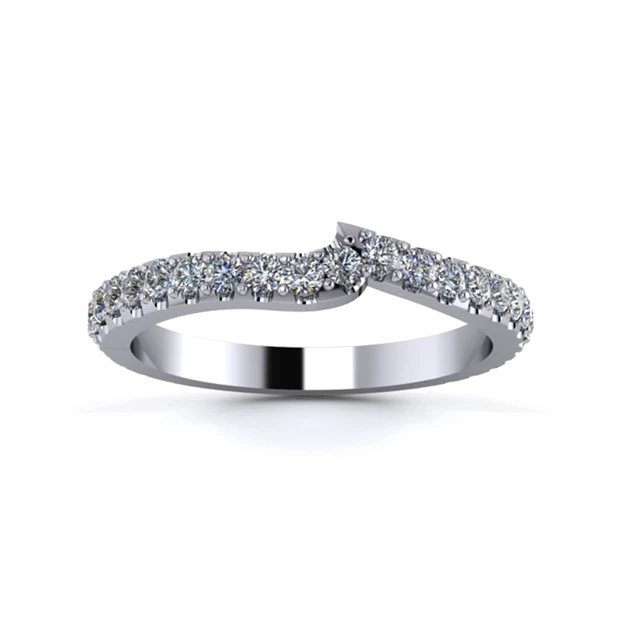 Platinum 2.2mm Fitted Full Micro Diamond Set Ring