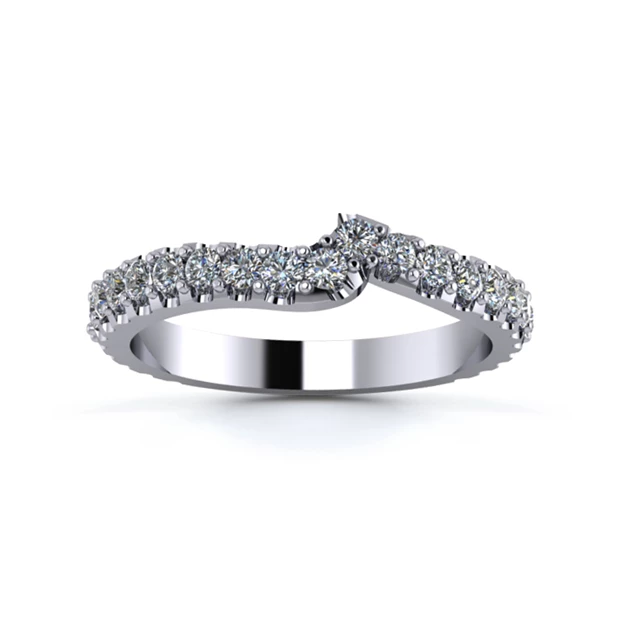 18K White Gold 2.5mm Fitted Full Micro Diamond Set Ring